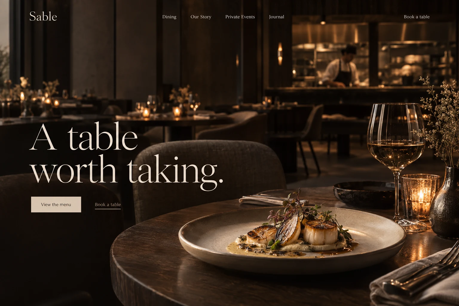 Restaurants website design concept