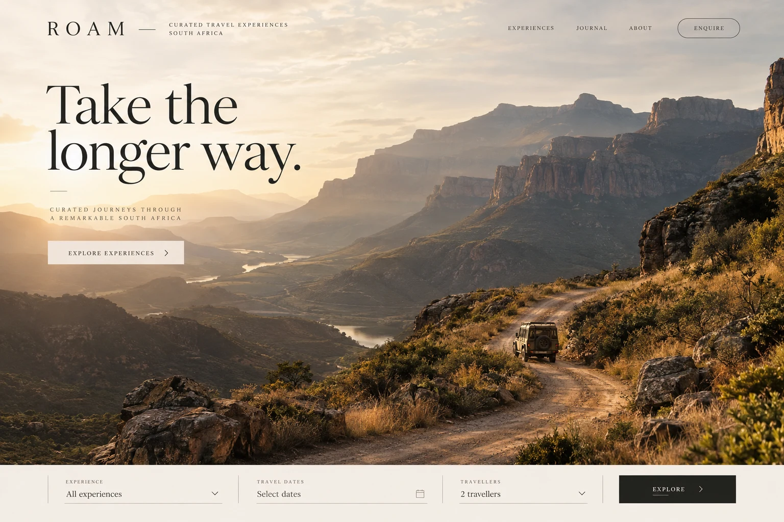 Tourism website design concept