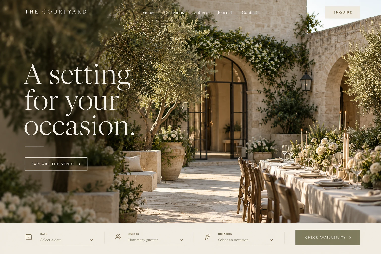 Venues website design concept