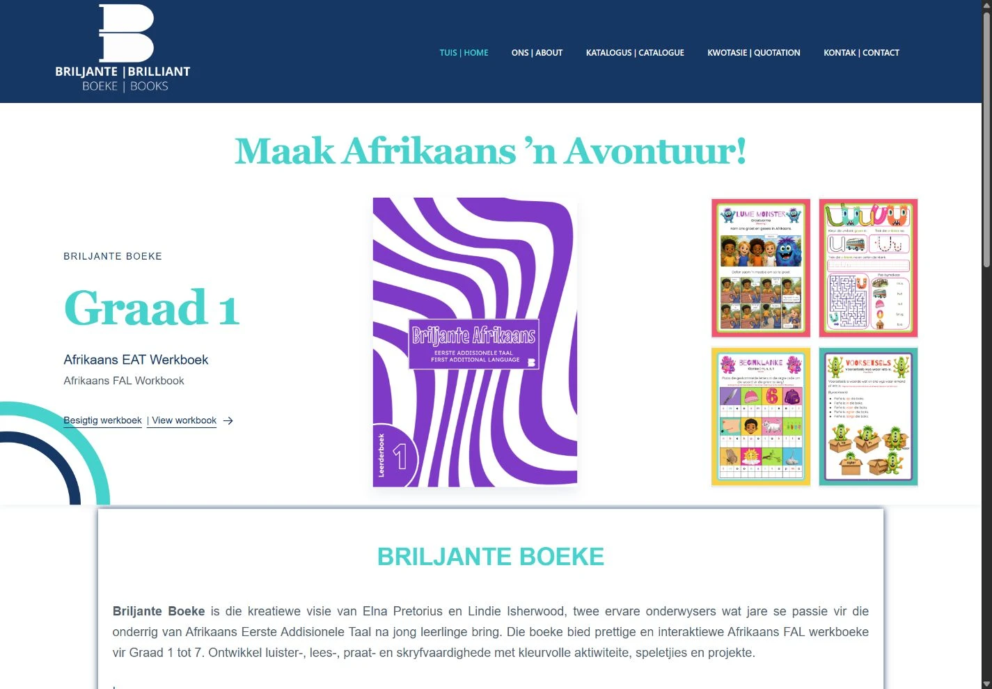 Briljante Boeke desktop website preview