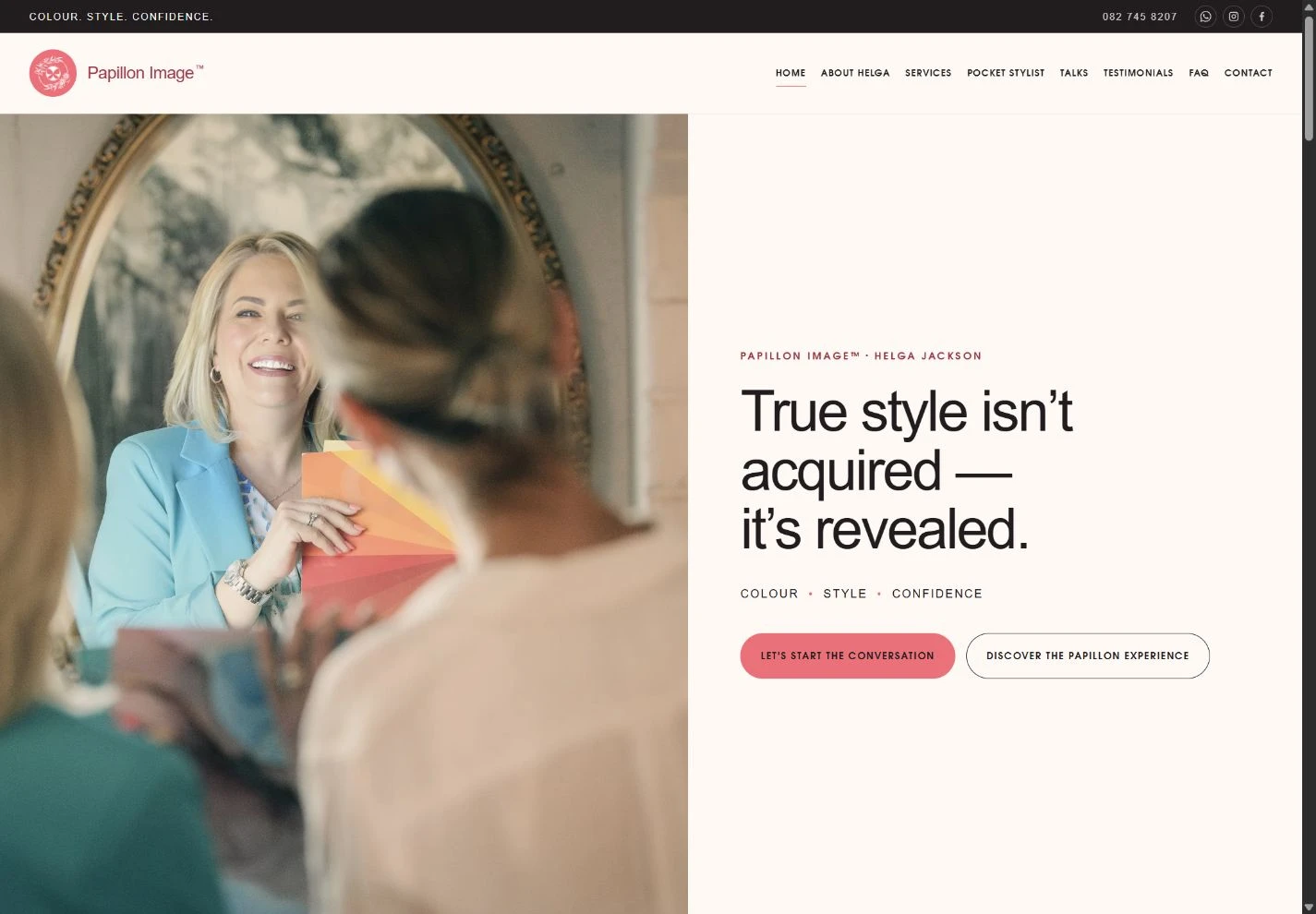 Papillon Image desktop website preview