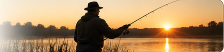 Angler fishing at sunrise